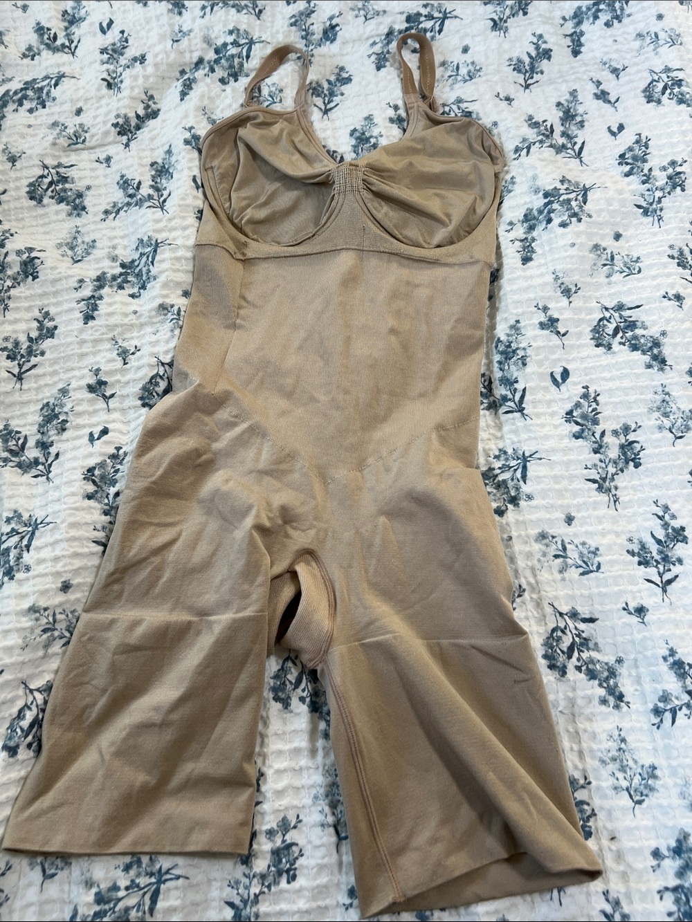 SPANX Nude Longline Bodysuit Shapewear with Built-In Cups